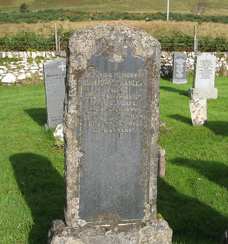 Photo of headstones/Roderick Gillanders died 1901 MI Applecross